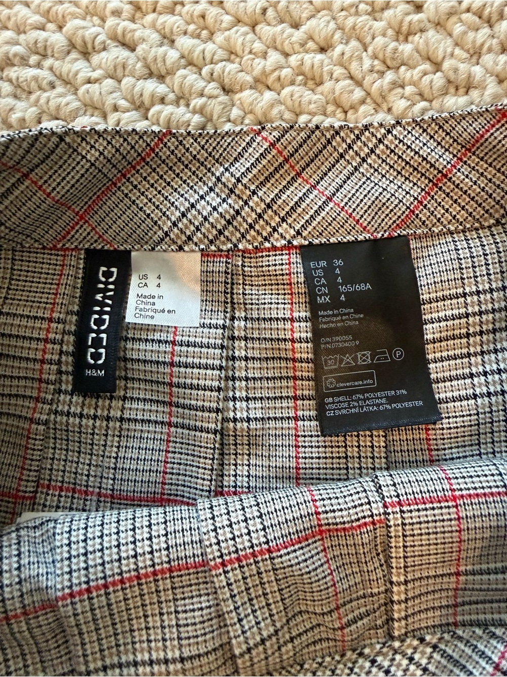 H&M Gray Plaid Pleated Skirt with Pink Accents - Picture 3 of 3